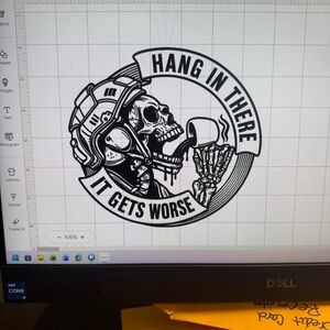 Black 'Hang In There It Gets Worse' Skull Decal - Home Design car decal